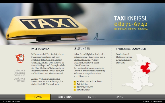 Taxi Kneissl - scinet - Web Design in Augsburg